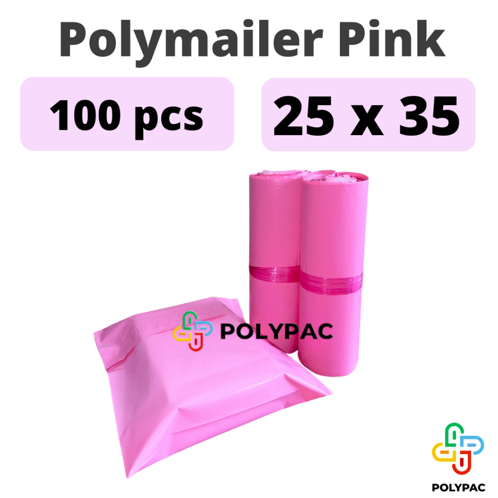 

Polymailer PINK [25x35] isi 100 pcs - Polymailer Lem Warna Baby Pink