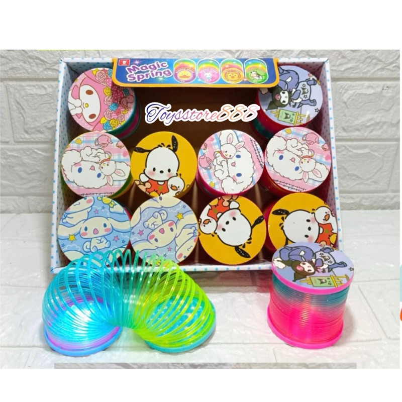 Mainan Anak Magic Spring LED Sanrio/ Magic Mainan Anak Rainbow Nyala