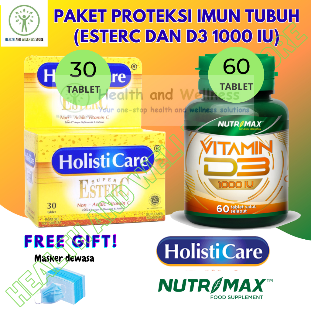 Holisticare Ester C 30 Tab Nutrimax D3 1000 IU Paket