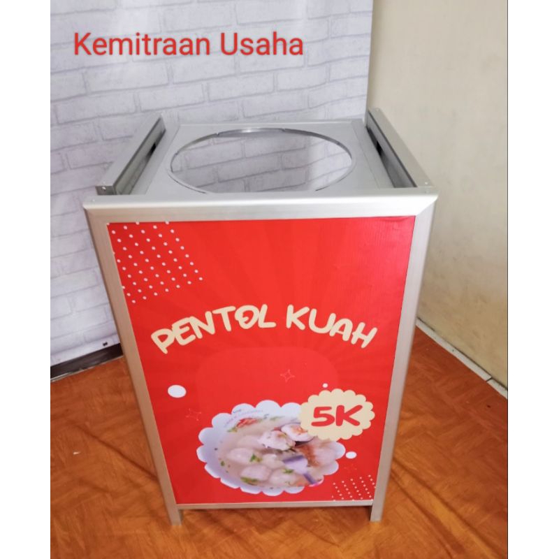 MEJA BOOTH PORTABLE LIPAT UNTUK BERJUALAN PENTOL BASO