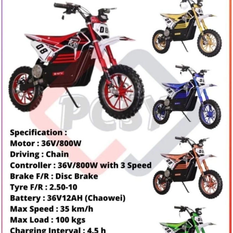 Motor Mini Trail PC MOTO PC 08  Electric Motor Trail Aki  Mainan Anak