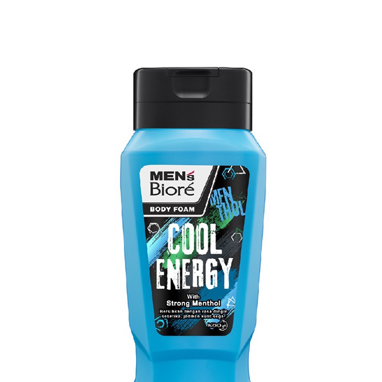 ➢❈ Men's Biore Sabun Mandi Cair Untuk Pria Cool Energy Strong Menthol Botol 250 ml - Sabun Cair Body