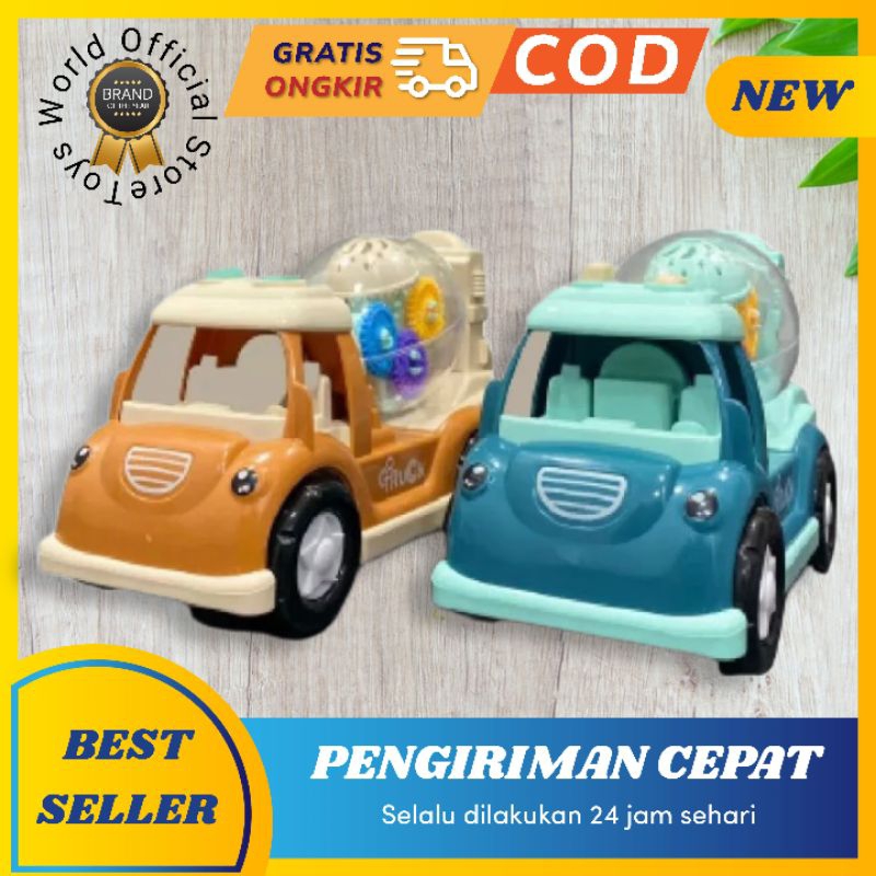 Toys - Mainan Anak Mobil Truk Molen Gear Truck Transarant Mechanical Lampu Musik Bump And Go