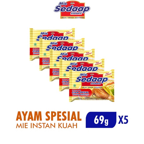 

KODE WAQ267 Sedaap Mie Instan Ayam Spesial 69 gr x5