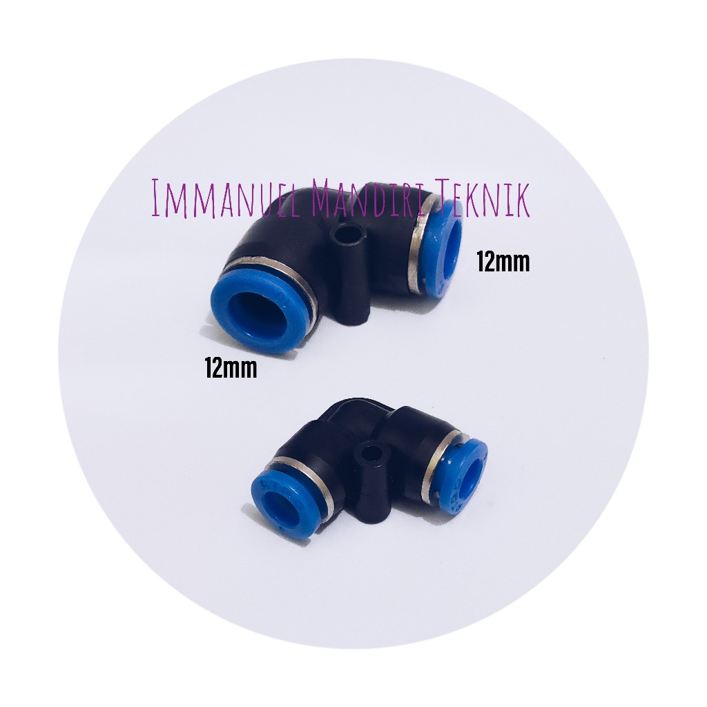 Elbow pneumatic 12mm / Sambungan selang elbow pneumatic 12mm