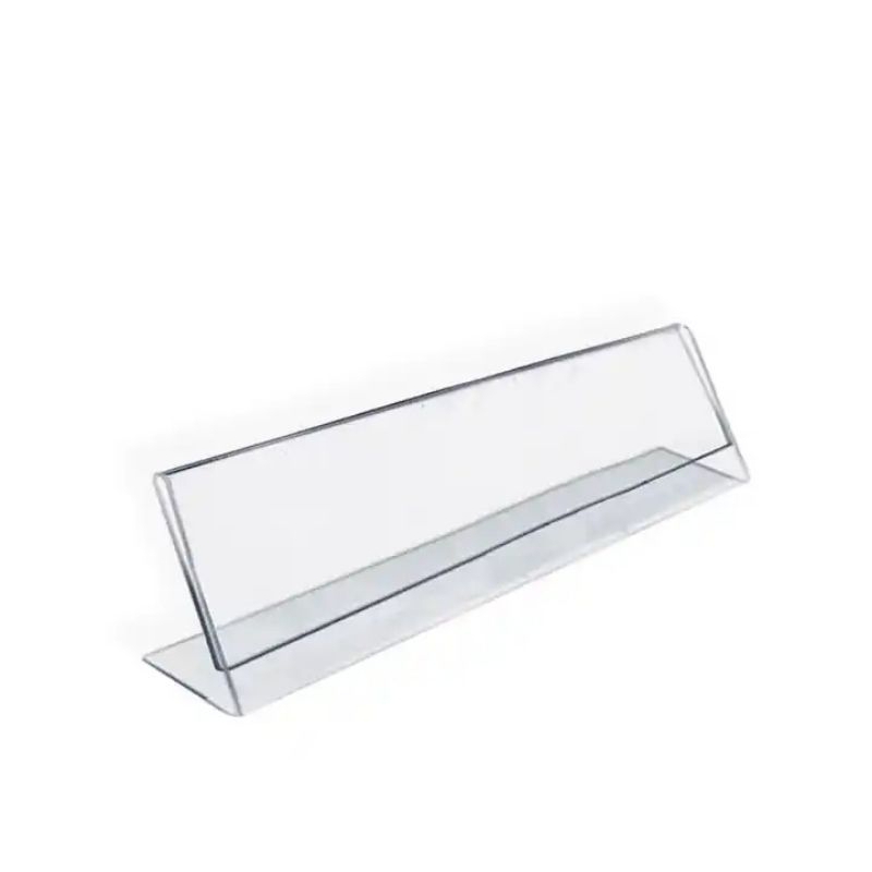 

akrilik bening papan nama meja landacape model L uk 8x30cm tebal 2mm