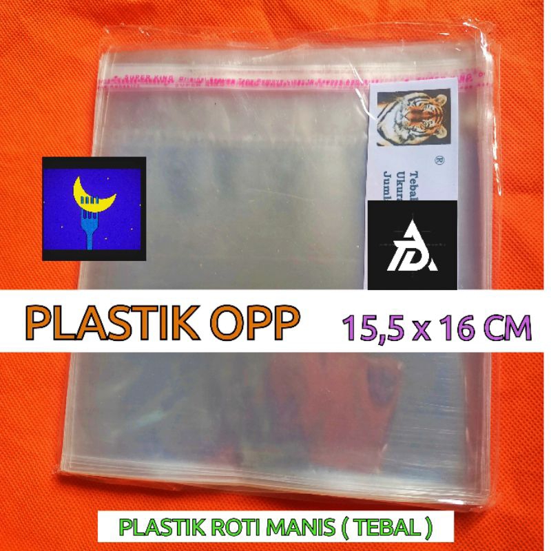 Plastik OPP 15.5 x 16 cm - Opp 15,5 x 16 cm - Opp Roti 15.5 x16  - Opp Kue - Opp Cemilan