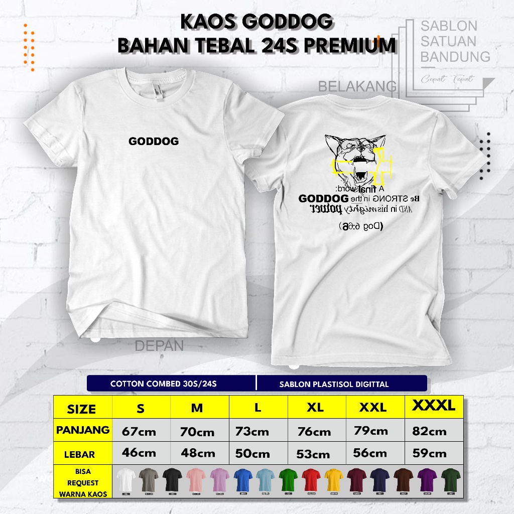 Baju Kaos Lookism Goddog T Shirt Lookism Goddog Crew Bahan Tebal Cotton Combed 24s