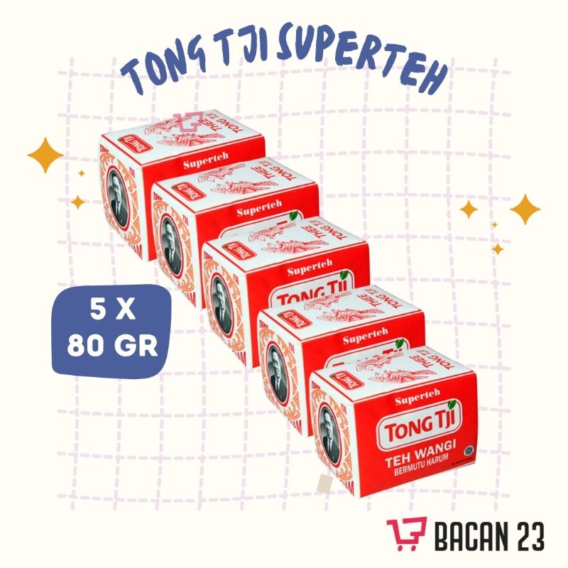 

Teh Tong Tji Pack (5 x 80gr) / Jasmin Tea Teh Seduh Teh Bubuk / Bacan 23 - Bacan23