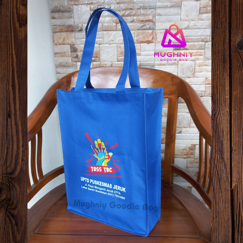 Tas Promosi Custom / Tas Kain Tebal d300 jahit / Tote Bag semi kanvas / Tas Waterproof tas belanja