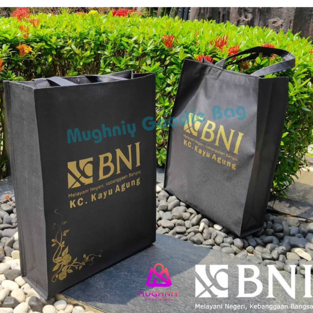 

Tas Belanja Promosi Tebal Jahit bahan d600 / Goody Bag Promosi Custom cetak ukuran dan desain cetak sablon