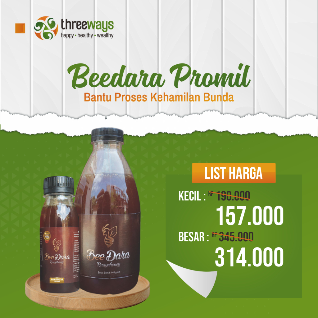 

Madu Promil Asli Program Hamil Ruqyah Suami Istri (Madu BeeDara) SPECIAL PROMO (Kemasan Besar)