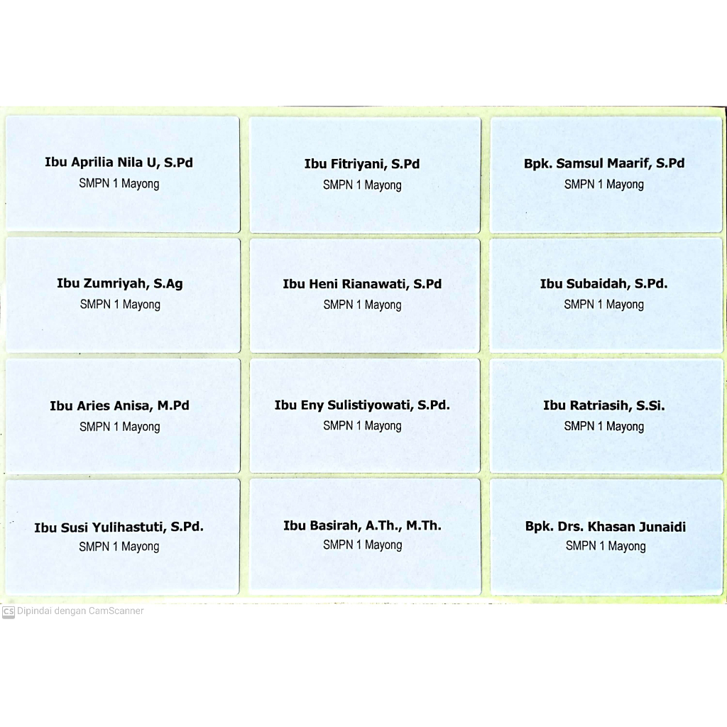 

CETAK LABEL NAMA UNDANGAN NO.103