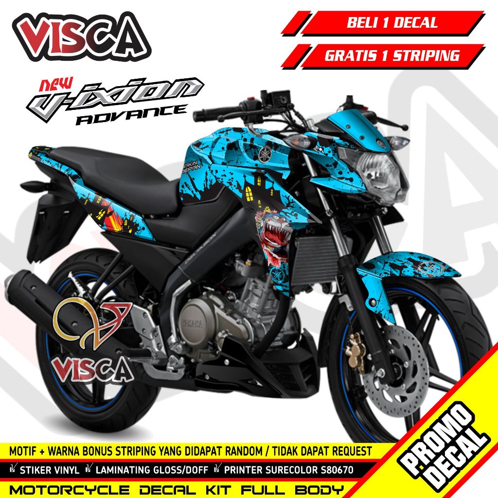 【Beli 1 Gratis 1】Decal Vixion New Advance 2016 Full Body - Stiker Motor Vixion New Advance 2016 Full