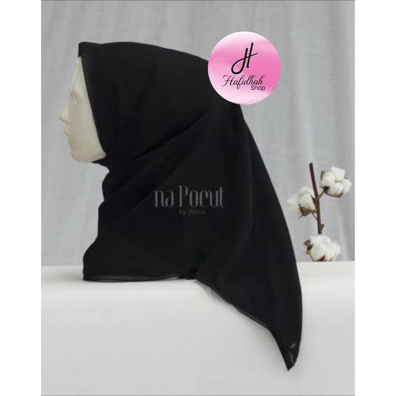 jilbab napocut polos ukuran 115cm X115cm
