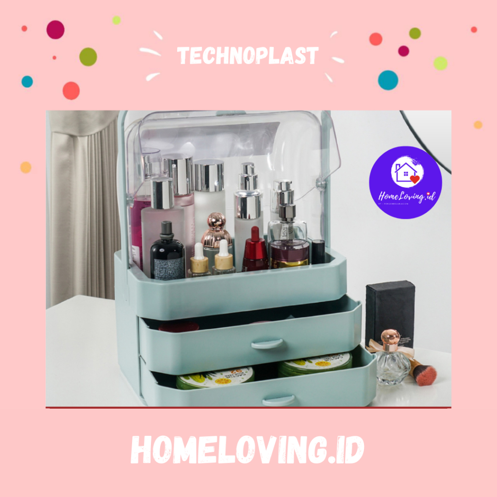 Tempat kosmetik / Technoplast Cosmetic Storage Hijau / Tempat Penyimpanan