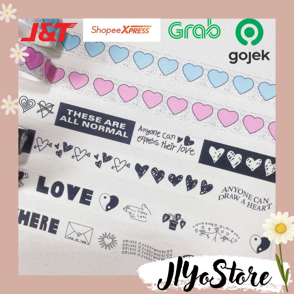 

Washi Tape Lakban Selotip Aesthetic Korean Style Journal Jurnal Planner Scrapbook Bujo Deco DIY