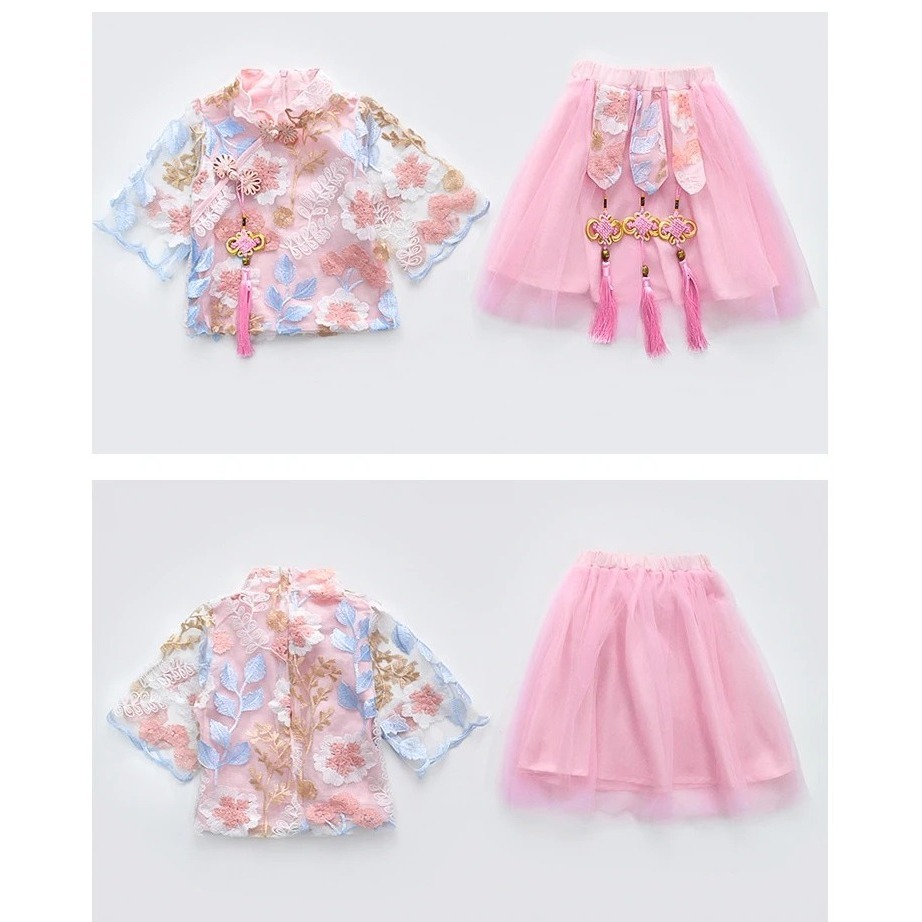 Setelan Cheongsam anak perempuan/ Setelan Imlek anak xiaomei Import