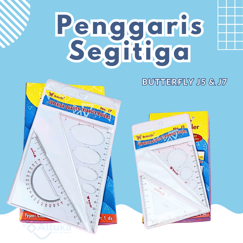 

Penggaris Segitiga Butterfly / Set Triangle Ruler Butterfly