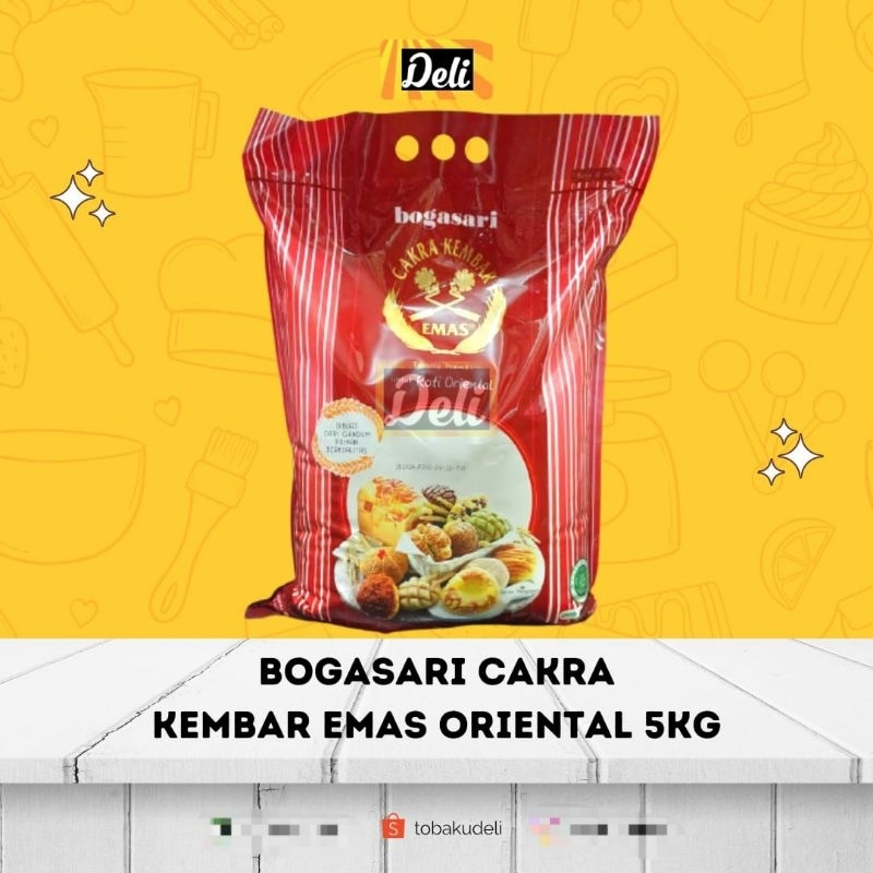 

Tepung Cakra Kembar Emas Oriental Bogasari 1kg Repack