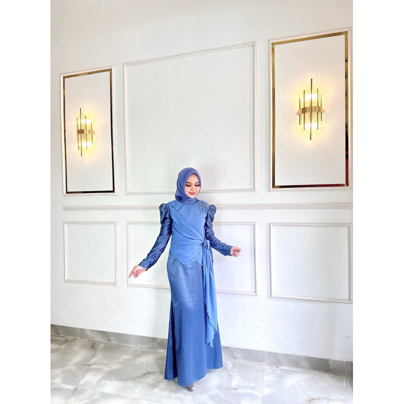 MAWAR DRESS | dress satin payet | gamis kondangan | gaun pesta premium