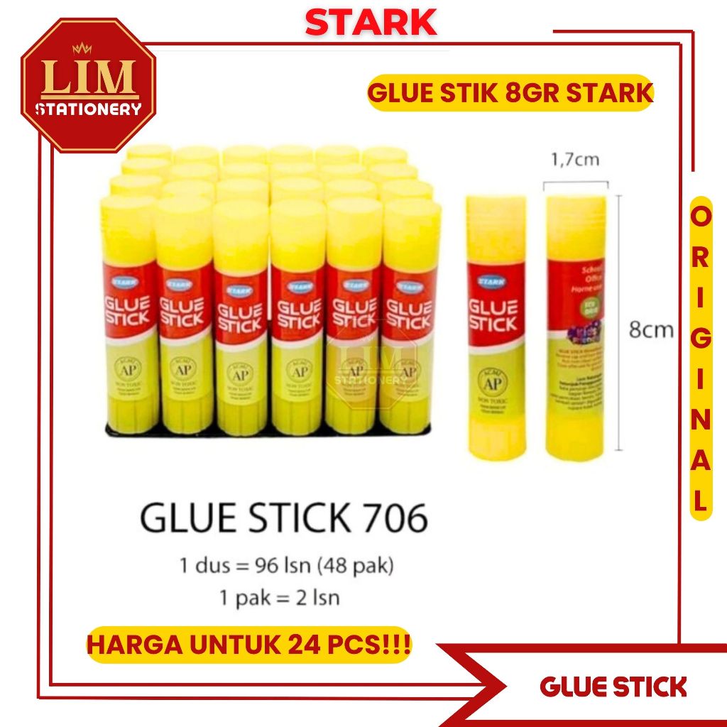 

Lem Stik / Glue Stick 8Gr Stark (1pak/24pcs)