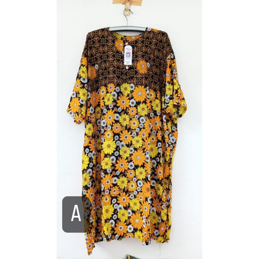 Daster Marissa 6L LD 160 Jumbo, Super Jumbo | Daster Bunga | Baju Santai | Baju Tidur Wanita Dewasa 