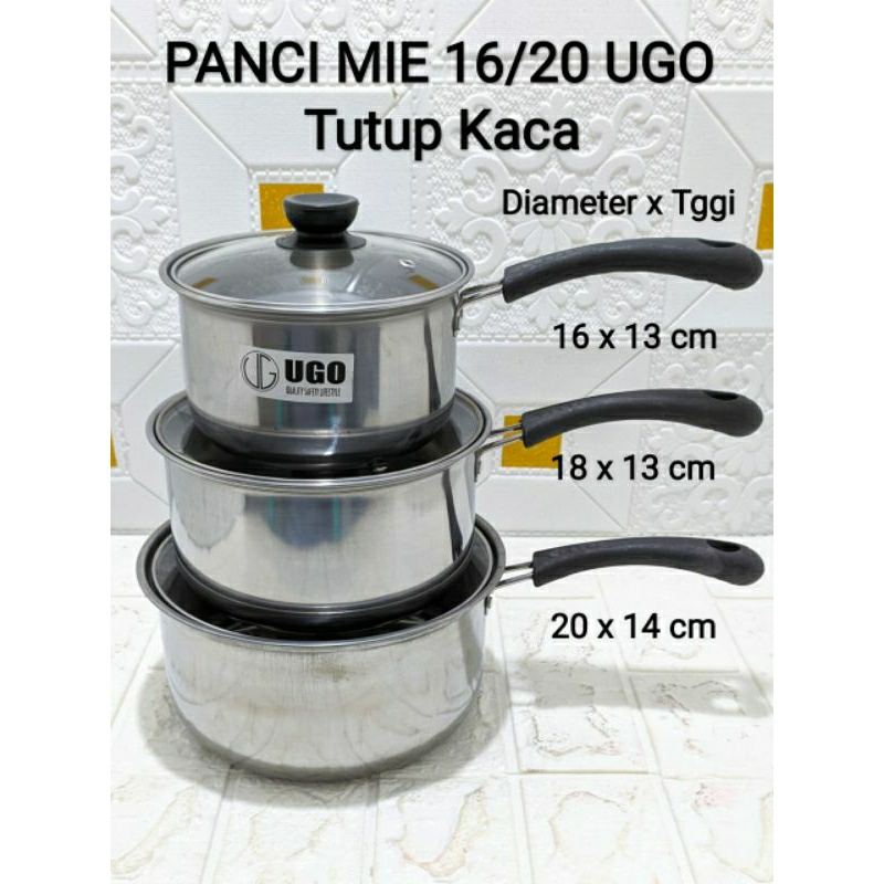 PANCI MIE TUTUP 16/20 UGO TUTUP KACA 1 SET