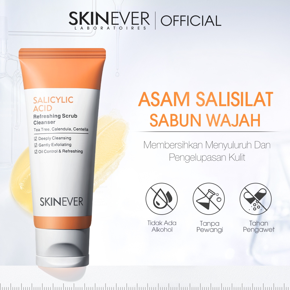 SKINEVER  Pemutih dan Pelembab Facial Wash Cleanser For Sensitive Skin Pembersih Wajah Pencuci Muka Oil Control encerahkan dan Melembabkan Wajah with Ceramide Niacinamide