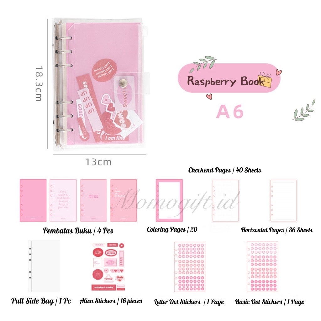 

Buku Binder Aesthetic Rosy Posy Buku Binder Colourfull A6 - RP05