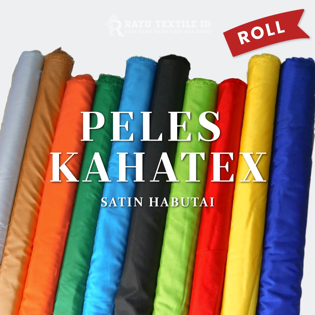 Kain Habute Habutai Peles Abutai Backdrop Pernikahan Souverir Kain Umbul-Umbul Kahatex Roll 50Yard