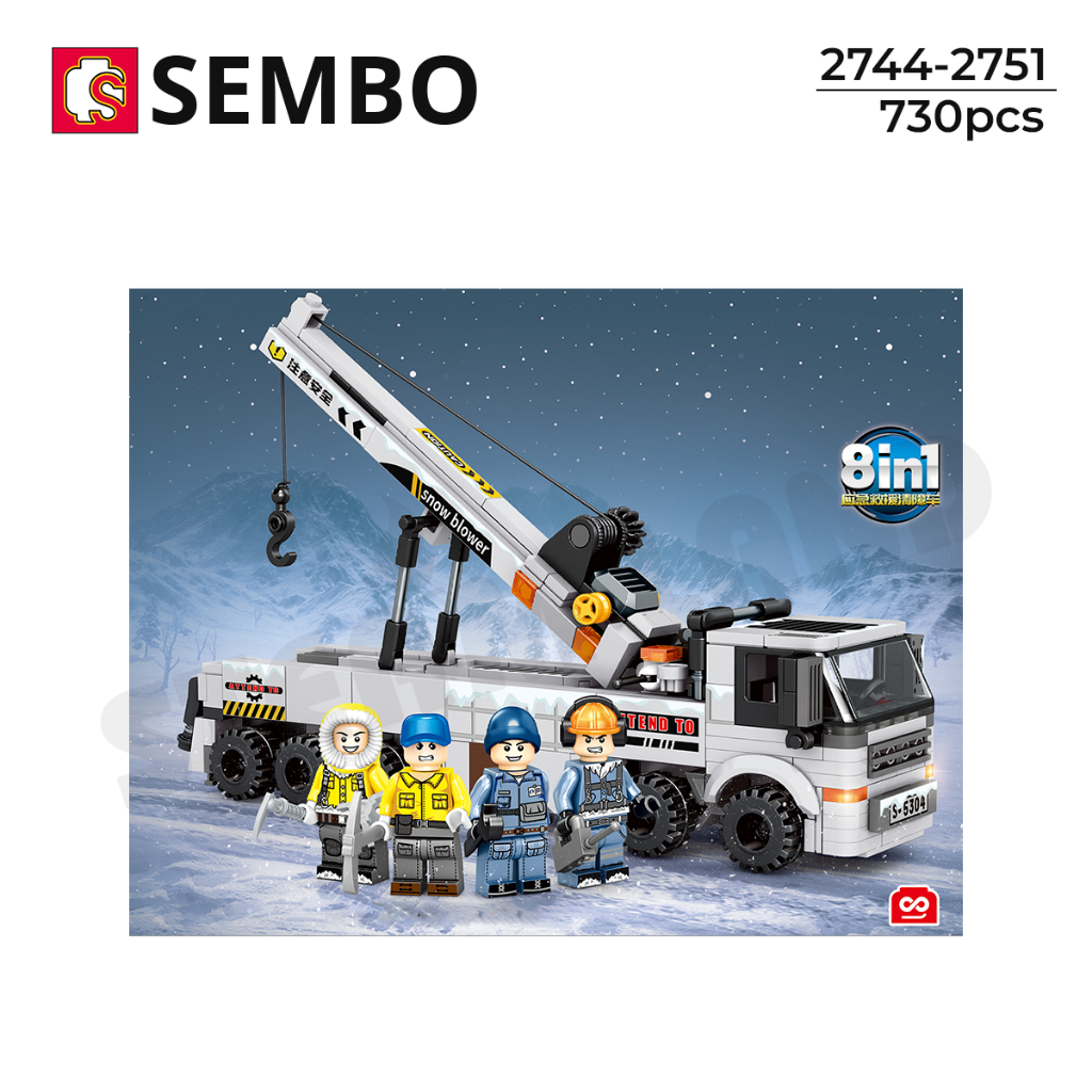 BRICKS SEMBO 8IN1 SNOW RESCUE TRUCK - TRUK SALJU
