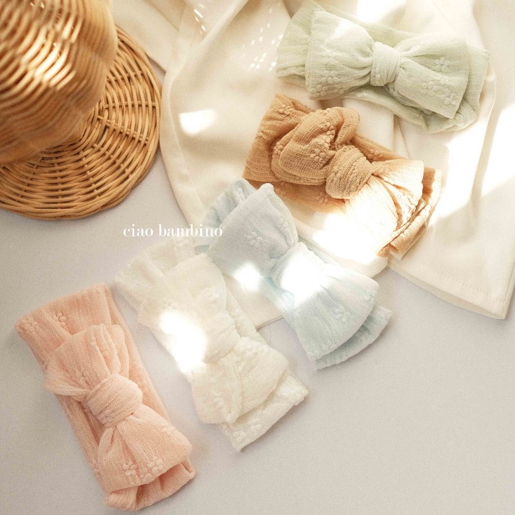 Ciao Bambino - Ava Premium Knot Floral Headband / Bandana Bayi / Bando Bayi / Pita Bayi / Turban Bay