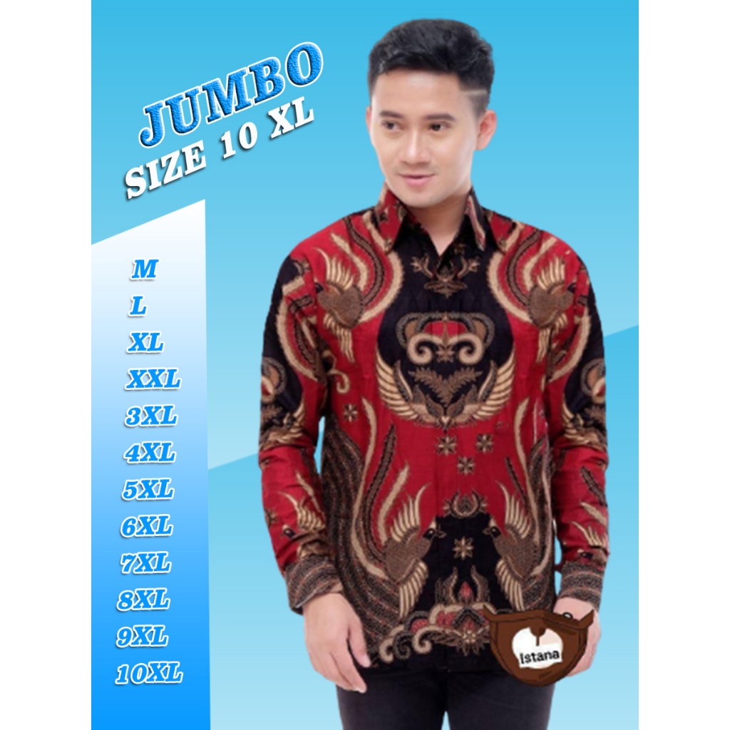 baju batik pria lengan panjang ukuran jumbo