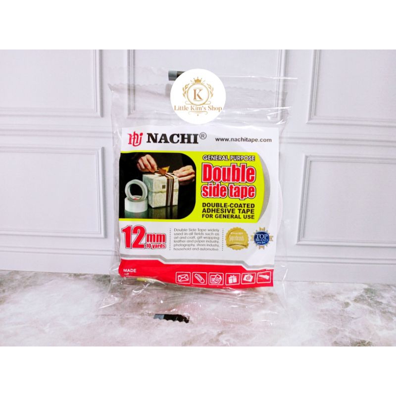 

READY STOCK - Nachi Double Side Tape 12mm 10 yards / General Purpose Double Side Tape / Double Tape Premium / Little Kim's Shop