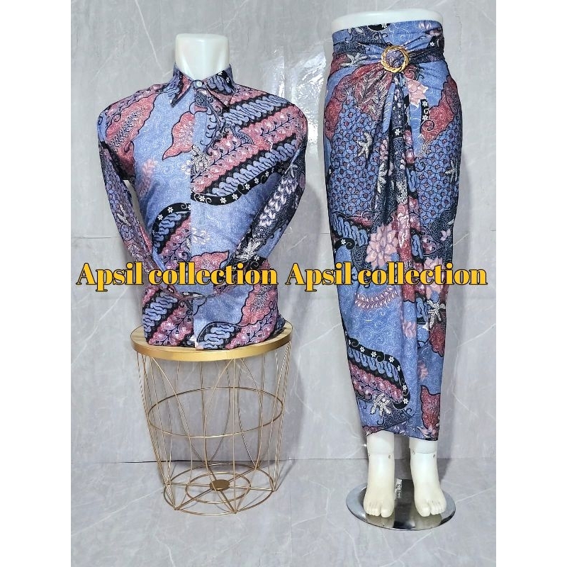 BATIK COUPLE TERBARU COUPLE ROK LILIT DAN KEMEJA PANJANG SERAGAM KELUARGA RUMAH KEBAYA KEKINIAN BATI