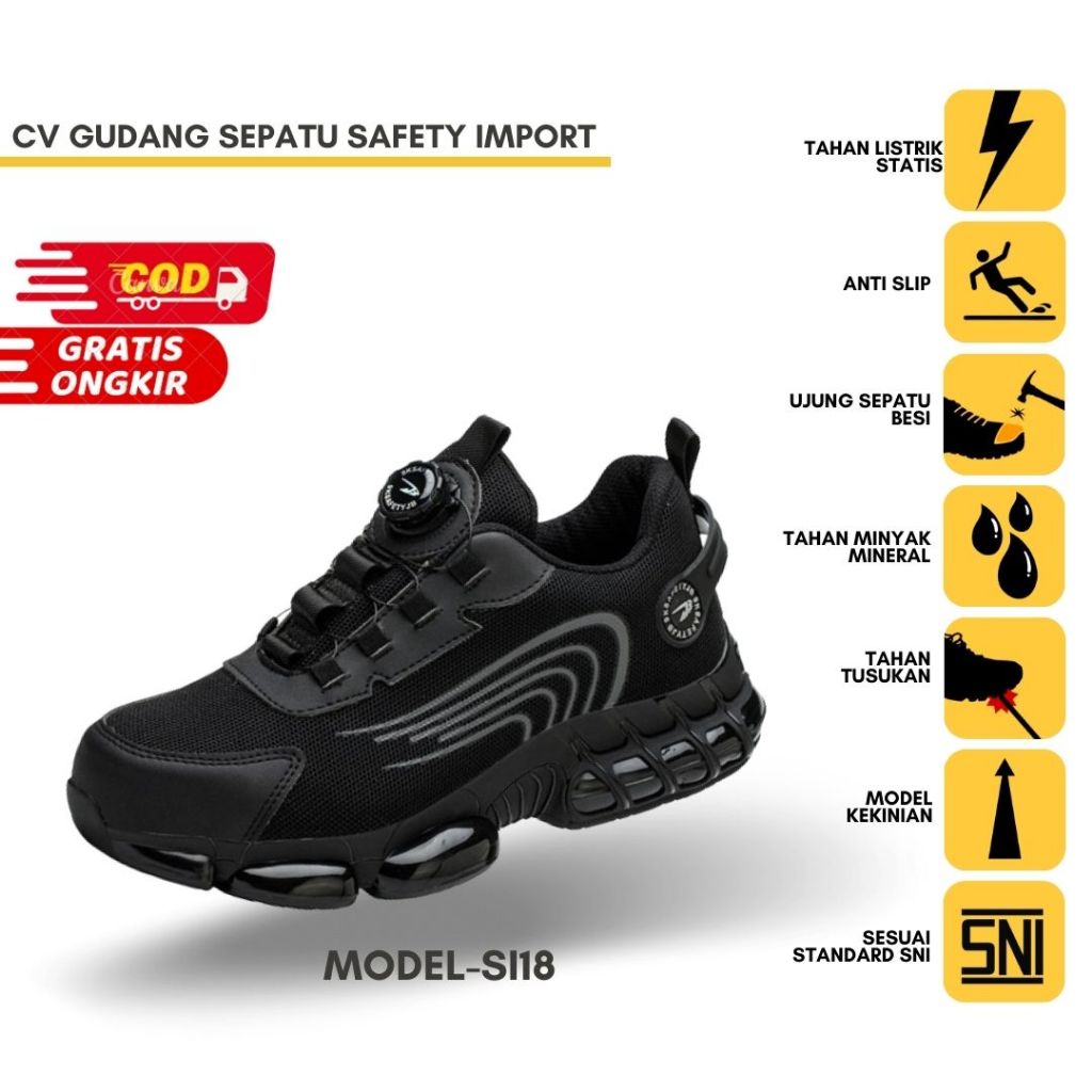 Sepatu Safety Shoes Proyek Import Pria Wanita Original Casual SI18