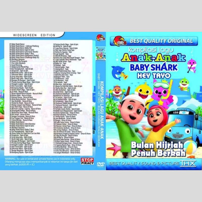 Kaset Mp5 Video Kompilasi Lagu Anak Anak Baby Shark Hey Tayo Bulan Hijriah Penuh Berkah