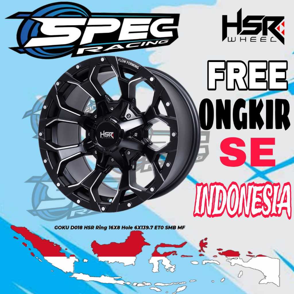Pelek Mobil Offroad Ring 16 Lubang 6 HSR GOKU Velg R16 Triton Ranger Pajero Panther Dll