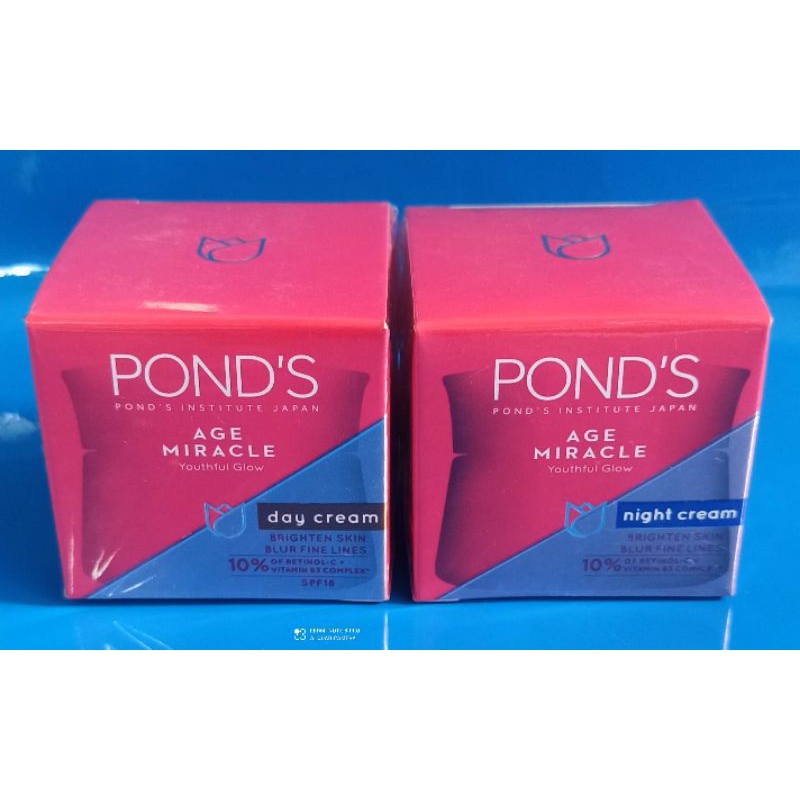 Paket Ponds Age Miracle Day cream 10gr + Ponds Age Miracle Night cream 10gr
