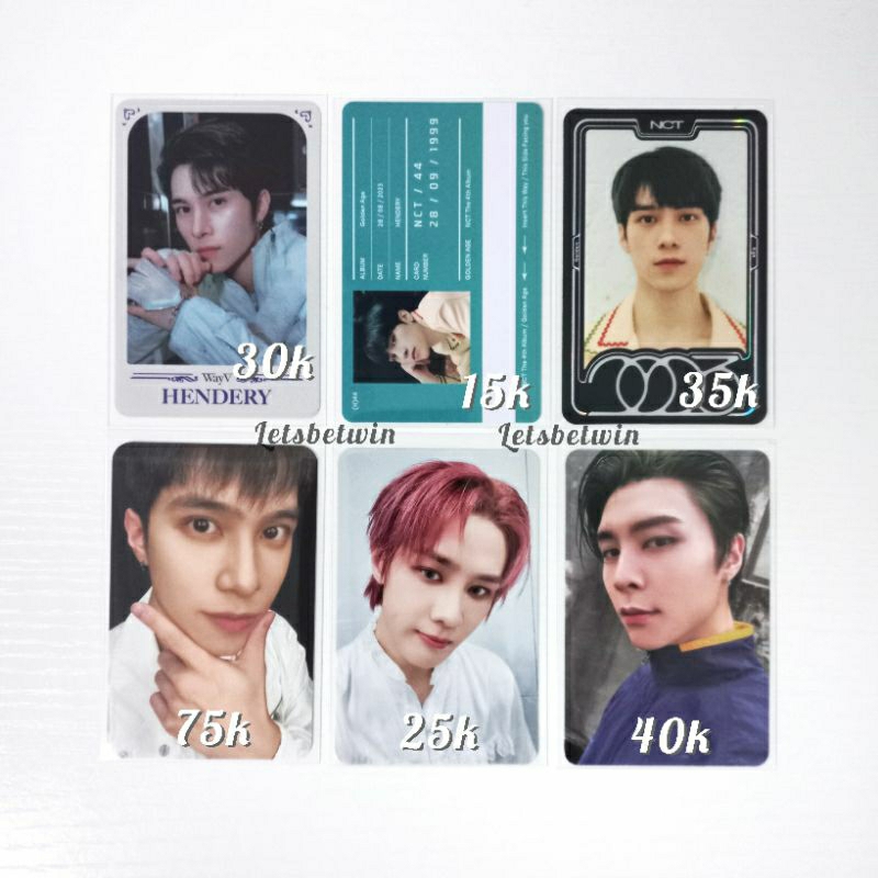 photocard wayv nct hendery kun johnny official konsep tc phantom b transportation card yb 2023 golde