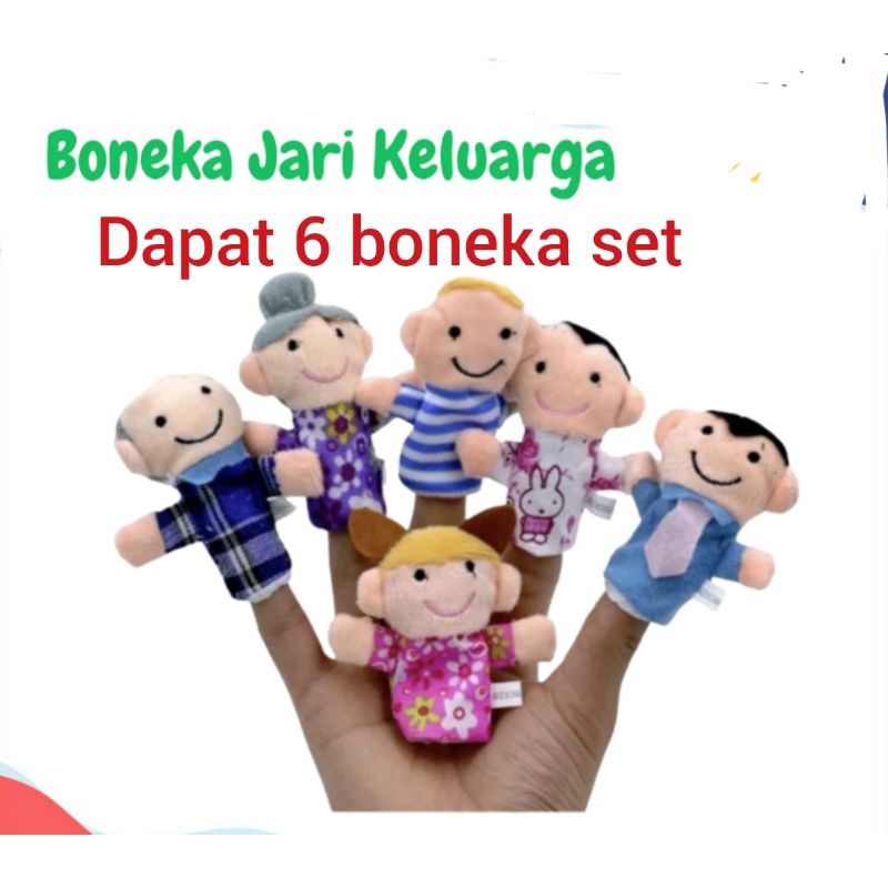 1 PCS Boneka Jari Keluarga Finger Puppet Family 3D