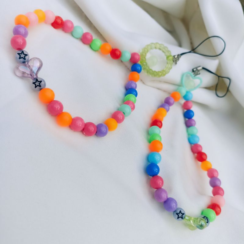 Phone strap/gantungan hp/ley chain/gantungan kunci korea manik love
