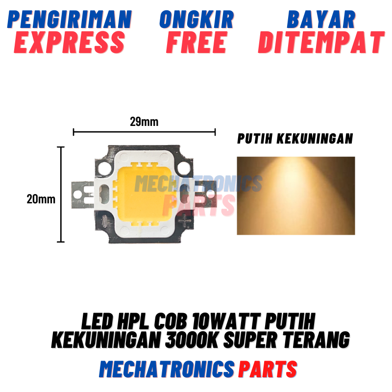 [DSP-9089] HPL LED 10 WATT PUTIH KEKUNINGAN 3000K SUPER TERANG
