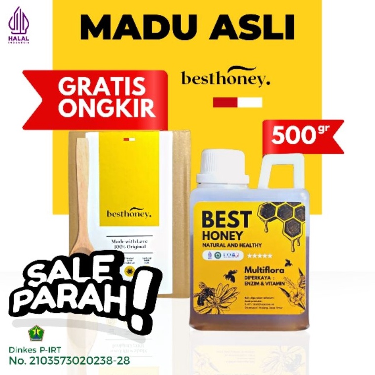 

[☮O61(] Best Honey - Madu Asli Madu Multiflora Original - 500gr Langsung Order Gan