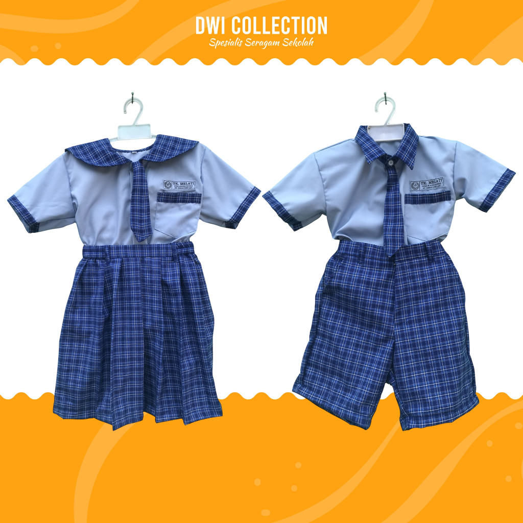 SERAGAM KOTAK ANAK SEKOLAH PAUD / TK (FREE LOGO CUSTOM)