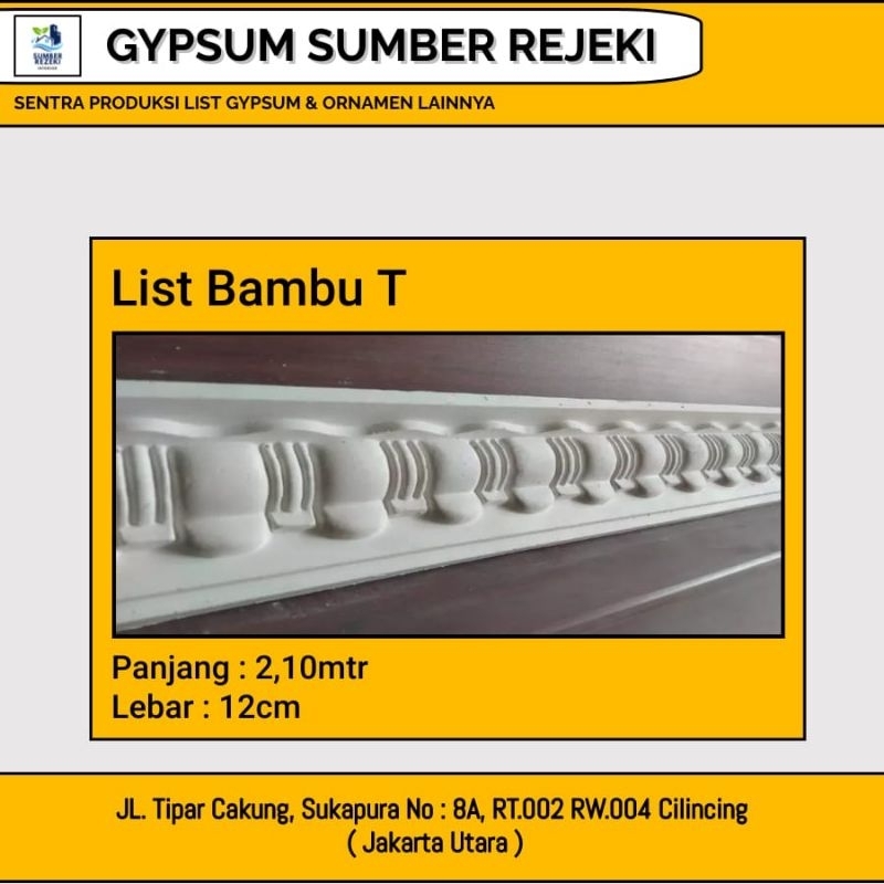 Lis/List Profil Gypsum Plafon, Motif Bambu T