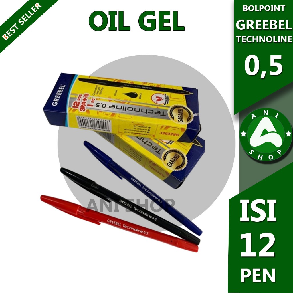 

PULPEN GREEBEL TECHNOLINE 0,5 mm HITAM/BIRU OIL GEL PEN ANI SHOP