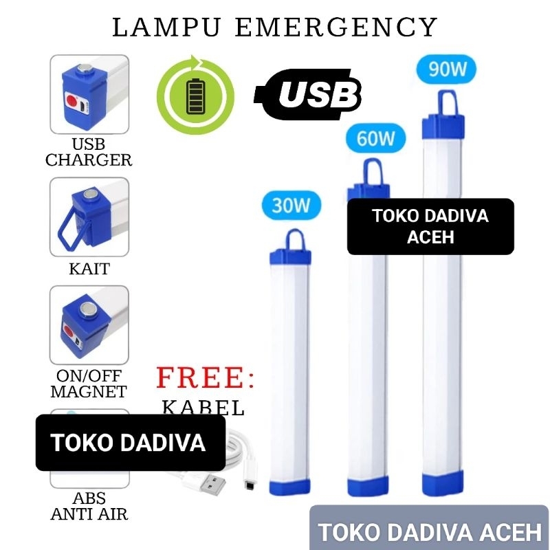 LAMPU AMERGENCY T5 NEON 30 / 60 WATT NEON LED PANJANG T5 / LAMPU TANPA LISTRIK CAS