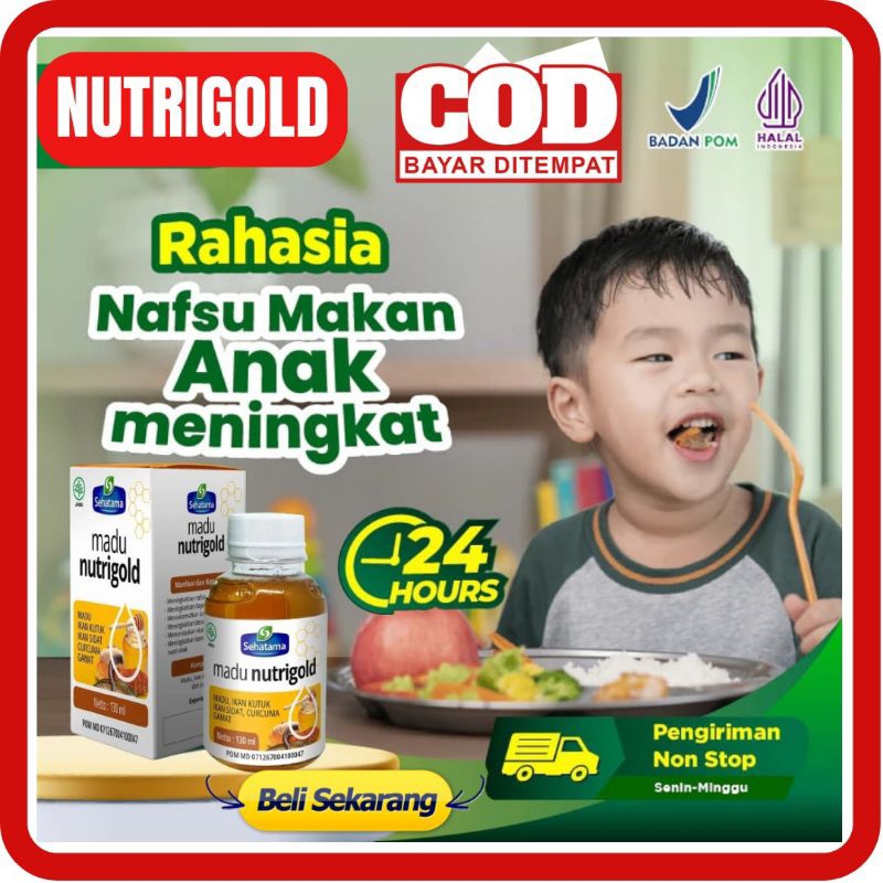 

Madu NUTRIGOLD 130 ML - MADU NUTRIGOLD NUTRI GOLD Nutrisi Tumbuh Kembang Anak Madu Ikan Sidat Plus Temulawak
